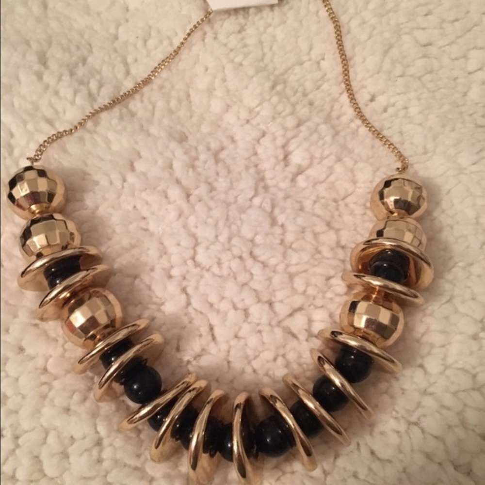 Chunky Black and Gold Necklace